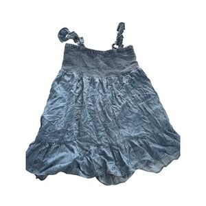 Ariat Denim‎ Dress Smocked Ruffle Mini Dress Women's Size L